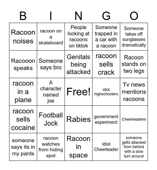 Movie Night Bingo Card