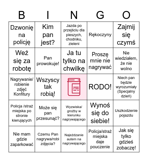 Konfitura Bingo Card