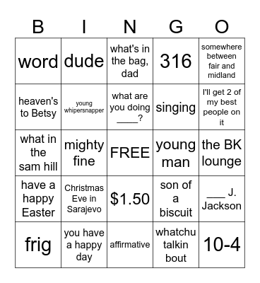 Brewer-isms Bingo Card