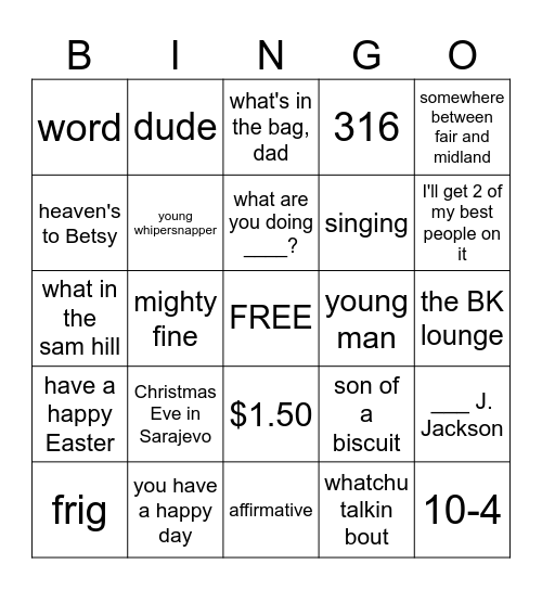 Brewer-isms Bingo Card