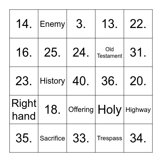 3.2.25_1 Samuel 6 Bingo Card
