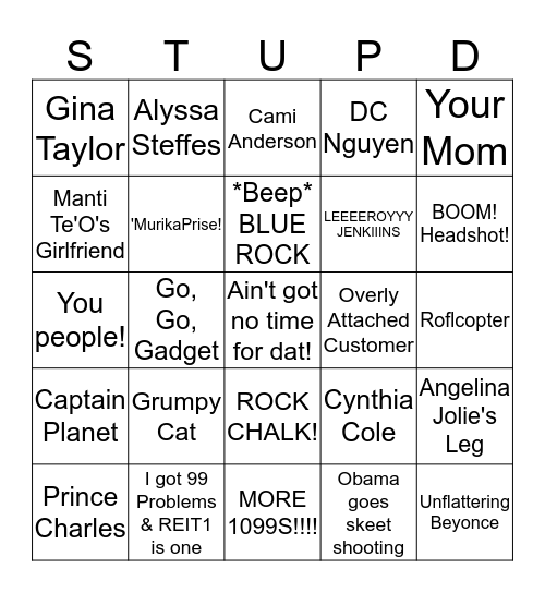 Weird BINGO Card