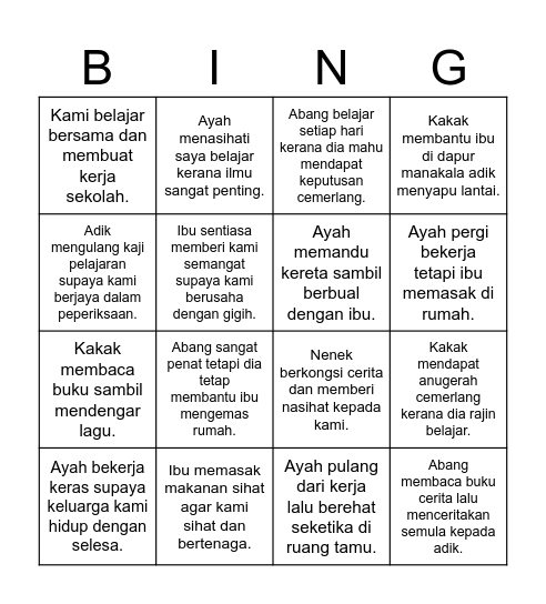 'BING' AYAT MAJMUK Bingo Card