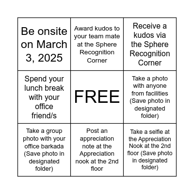M.E.E.T. BINGO Card