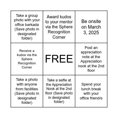M.E.E.T. BINGO Card