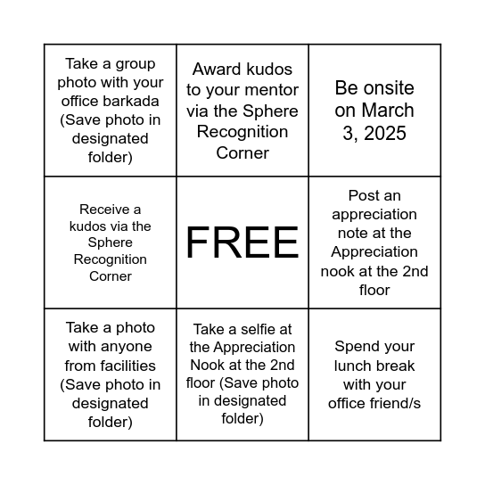 M.E.E.T. BINGO Card