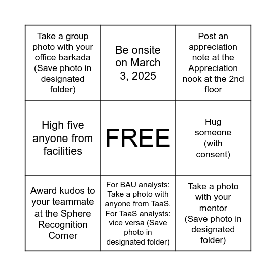M.E.E.T. BINGO Card