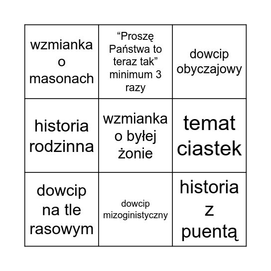 aa Bingo Card