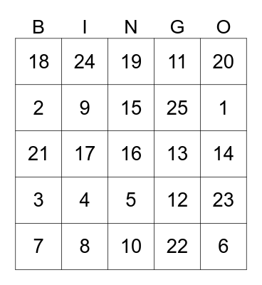 St. Patricks Day Bingo Card