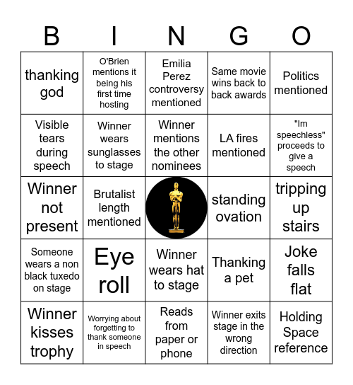 OSCAR BINGO Card