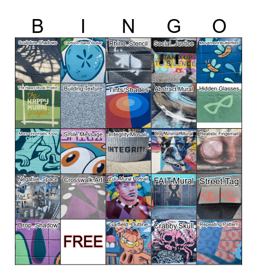PERKINS STREET ART BINGO Card