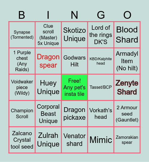 Got W33d High Tier Bingo Card