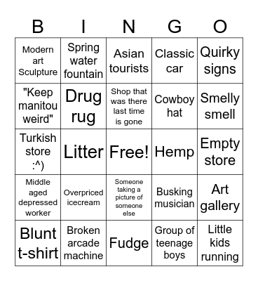 Manitou Bingo Card