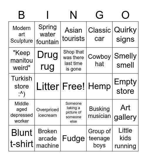 Manitou Bingo Card