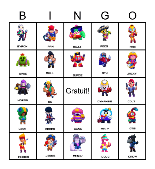 Bingo Brawl Stars Bingo Card