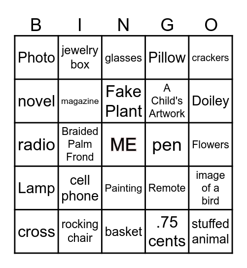 "In your room" Bingo Card