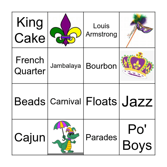 Mardi Gras! Bingo Card