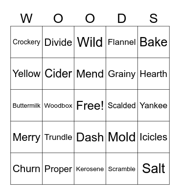 Little House in the Big Bingo Card