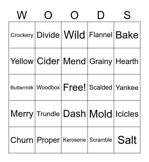 Little House in the Big Bingo Card