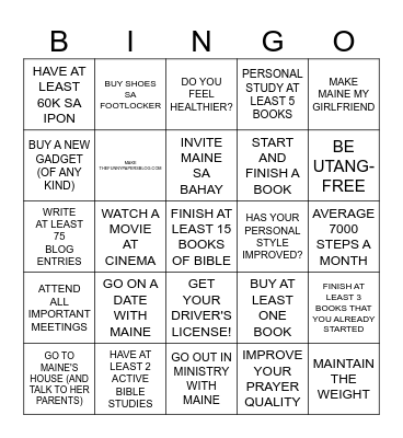 2025 Bingo Card