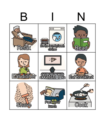 ESL - Daily Routines - from ESL Library Bingo Card