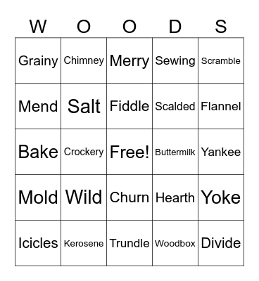 Little House in the Big Bingo Card