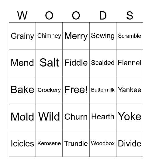 Little House in the Big Bingo Card