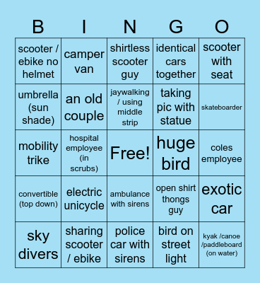 Window Bingo Card