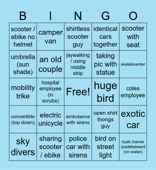 Window Bingo Card