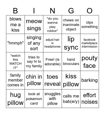 Janice Call Bingo Card