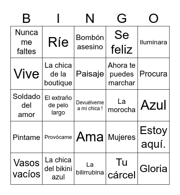 Bingo musical Bingo Card
