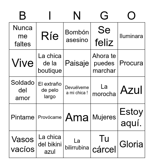 Bingo musical Bingo Card