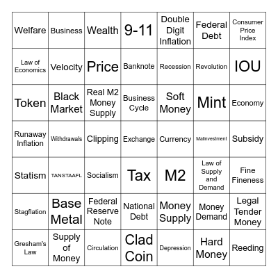 Penny Candy Bingo Card