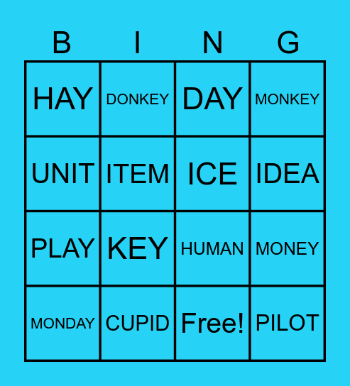 Long Vowel Pattern Bingo Card