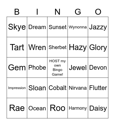 SPARKLE BINGO 3/4 Bingo Card