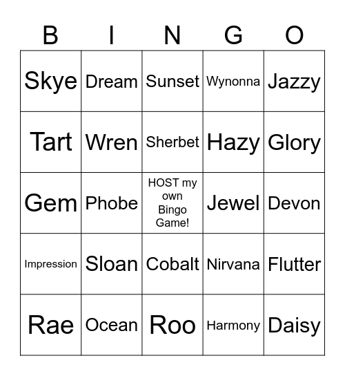 SPARKLE BINGO 3/4 Bingo Card