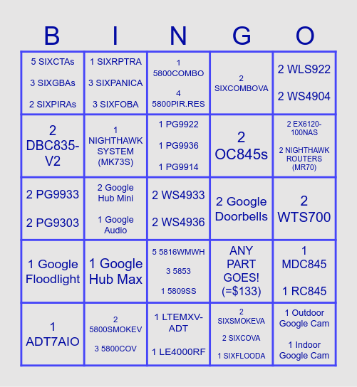 March TGT Bingo Card