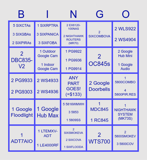 March TGT Bingo Card