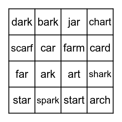 ar BINGO Card