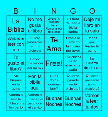 Spanish Bingo Card
