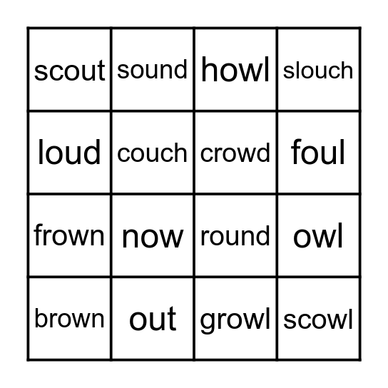 ou ow BINGO Card