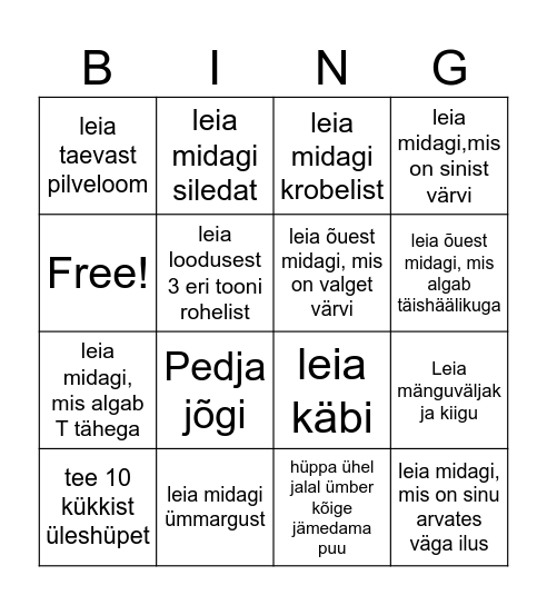 õuebingo Card