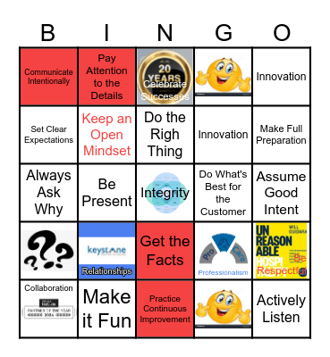 Behavior Bingo Card