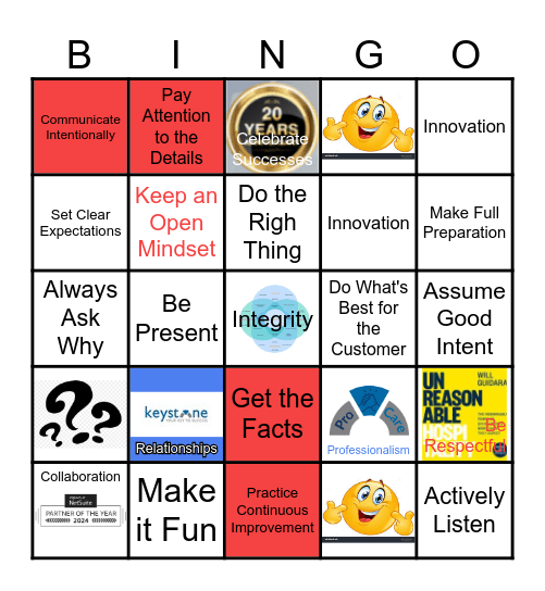 Behavior Bingo Card