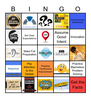 Behavior Bingo Card