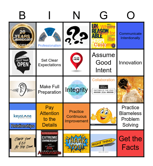 Behavior Bingo Card