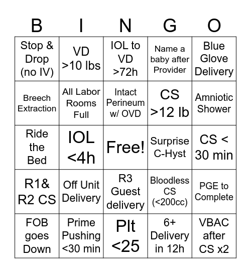 L&D Bingo Card