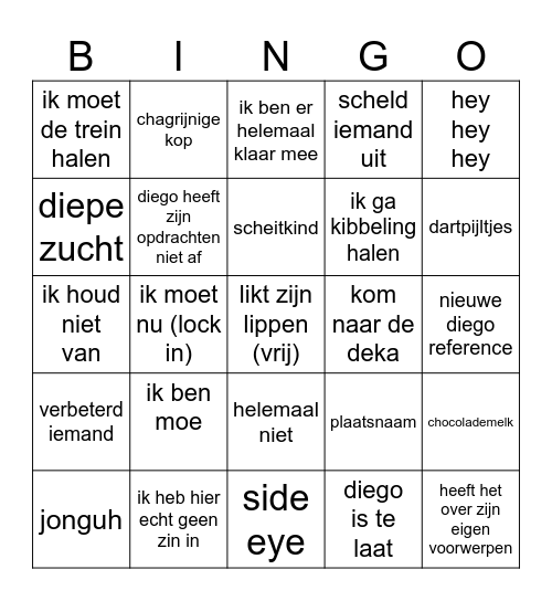 diego bingo Card