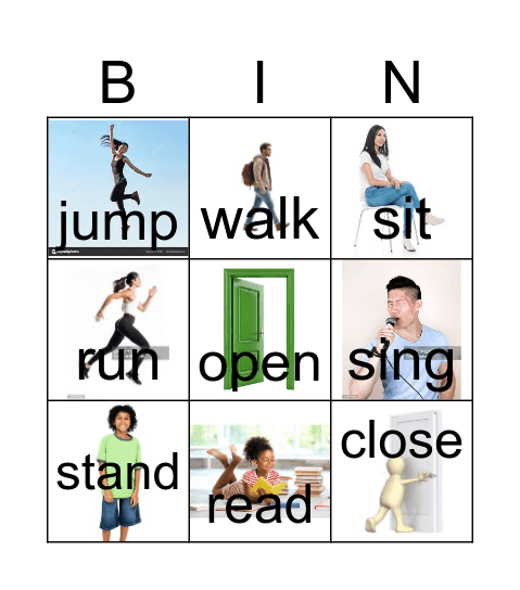 lesson 3 - simple verbs Bingo Card