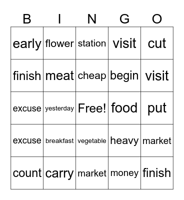 U5 Bingo Card